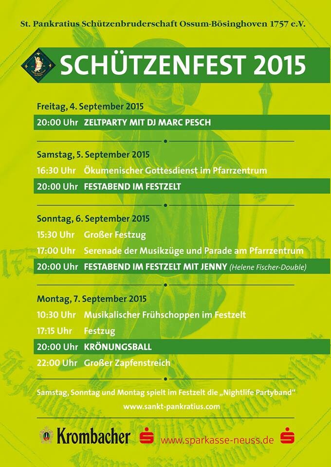 Schützenfest 2015 Plakat